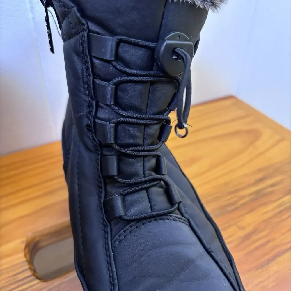 Totes‎ Eve Fur Lined Women's 6M Snow Boots Waterproof All Weather Winter Black